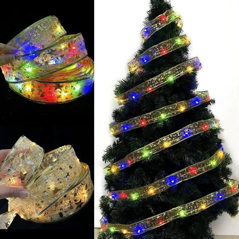 Cinta Decorativa de Árbol Navideña con Luces 5x50cm ZF-1198