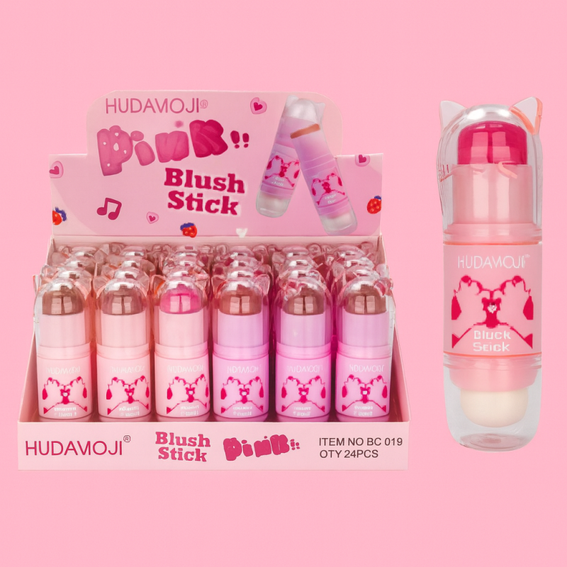 BLUSH EN BARRA CON ESPONJA BC-019 HUDAMOJI