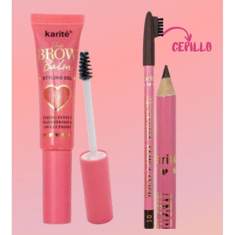 KIT 2-1 FIJADOR Y LAPIZ DE CEJAS CON CEPILLO 66182-47 - KARITÉ