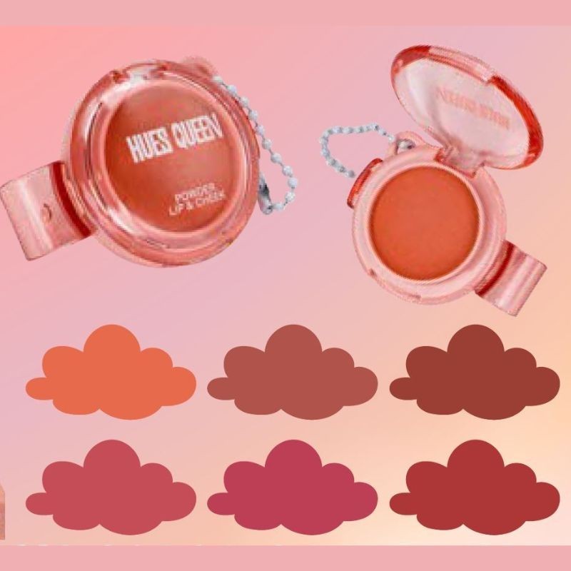 BLUSH EN POLVO COMPACTO VELVET MEJILLAS-LABIOS HQ0102 - HUES UEEN