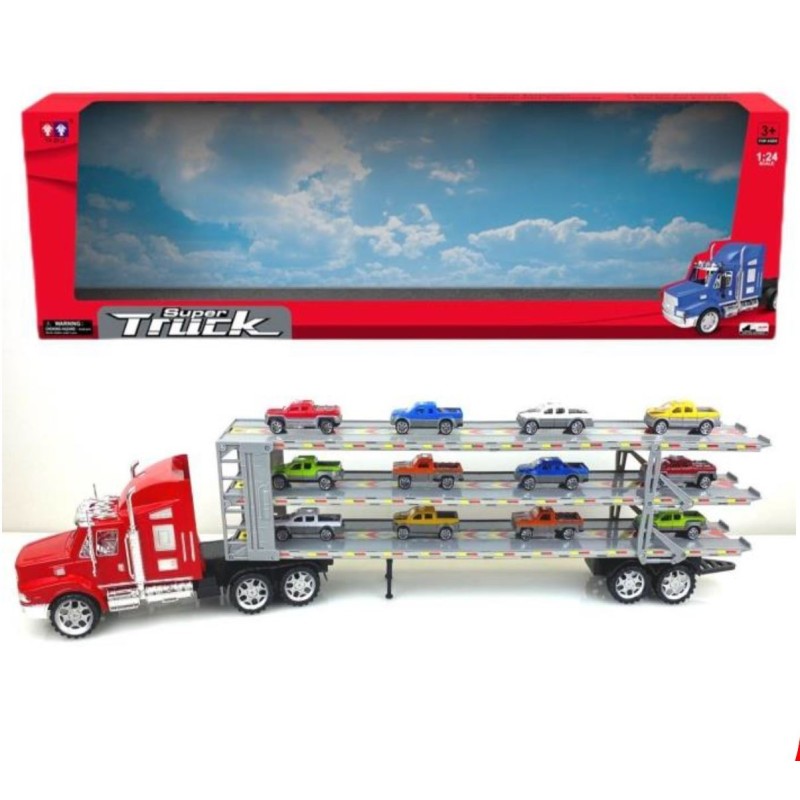 JUGUETE A ESCALA TRAILER Y CARRITOS X12 D477