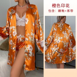 Pijama de Mujer con Encaje Floral 3pcs FG-1417