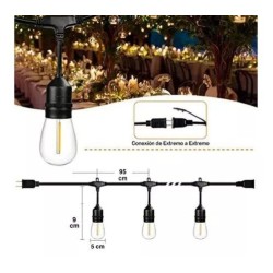 Focos Guirnalda Colgante 10metros 10 boquillas 696-8
