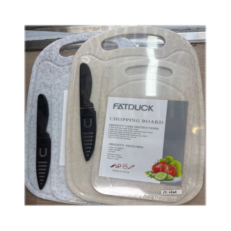 SET DE 2 TABLA DE PICAR MAS CUCHILLO DY574