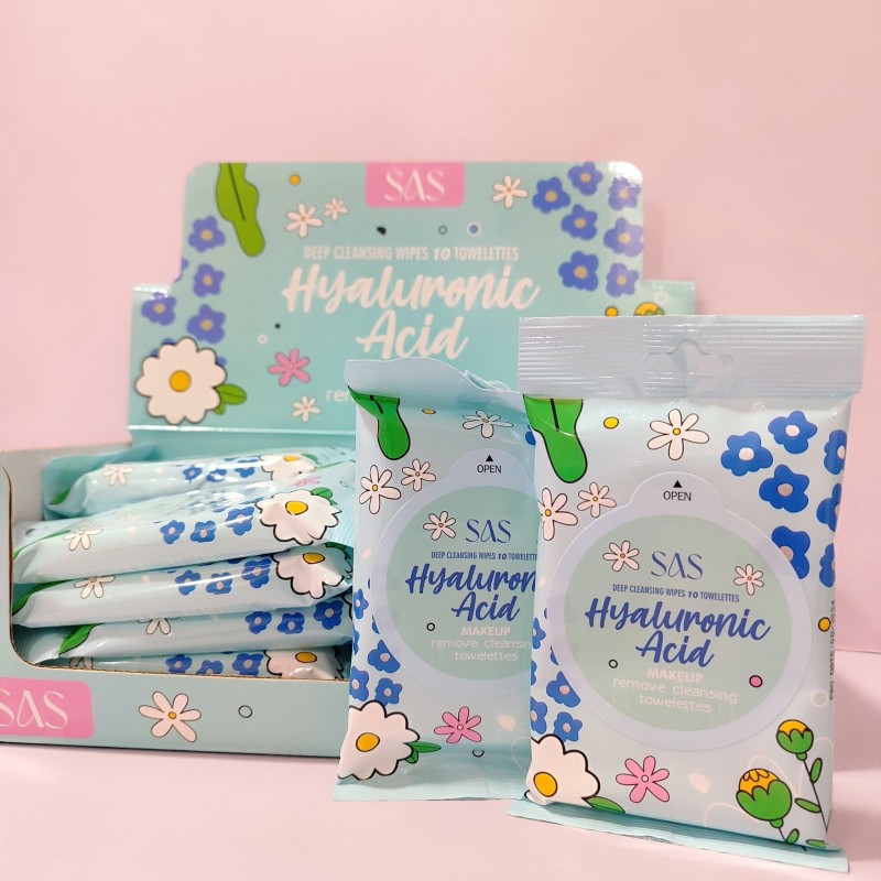 Toallas Desmaquillantes de Ácido Hialurónico 10unds - SAS 2953