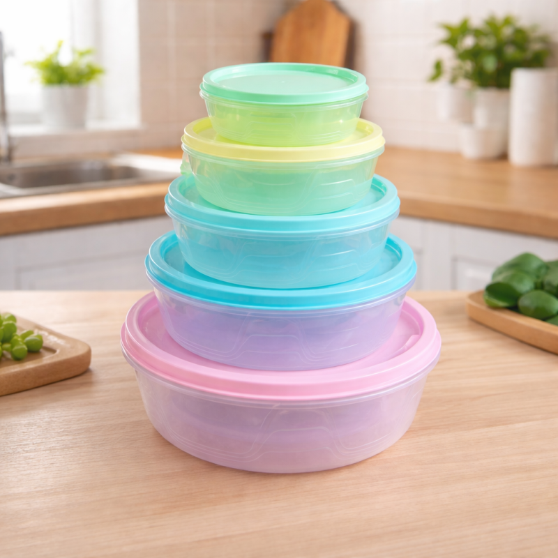 Set de 5 Recipientes Redondos de Plástico 1953