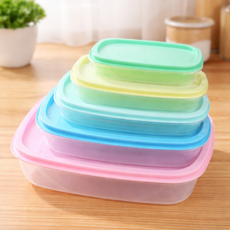 Set de 5 Recipientes Retangulares de Plástico 1955