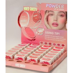 BLUSH EN POLVO PORTÁTIL VELVET MEJILLAS-LABIOS HQ0102 - HUES UEEN