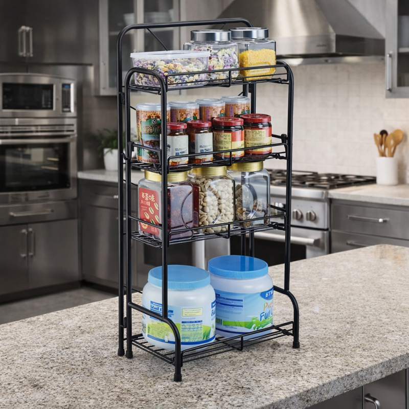 Organizador de Cocina o Multifuncional Metálico 4 Niveles MJ-4036 35.5x19.5x76.5cm