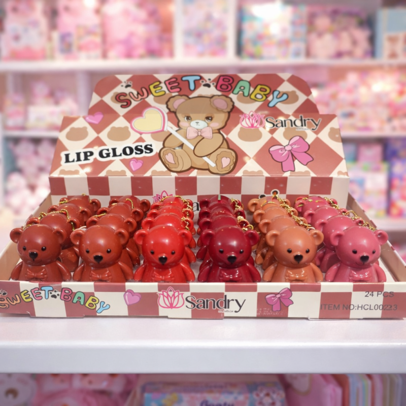 LABIAL LÍQUIDO SANDRY OLOR A CHICLE OSITO LLAVERO HCL0023