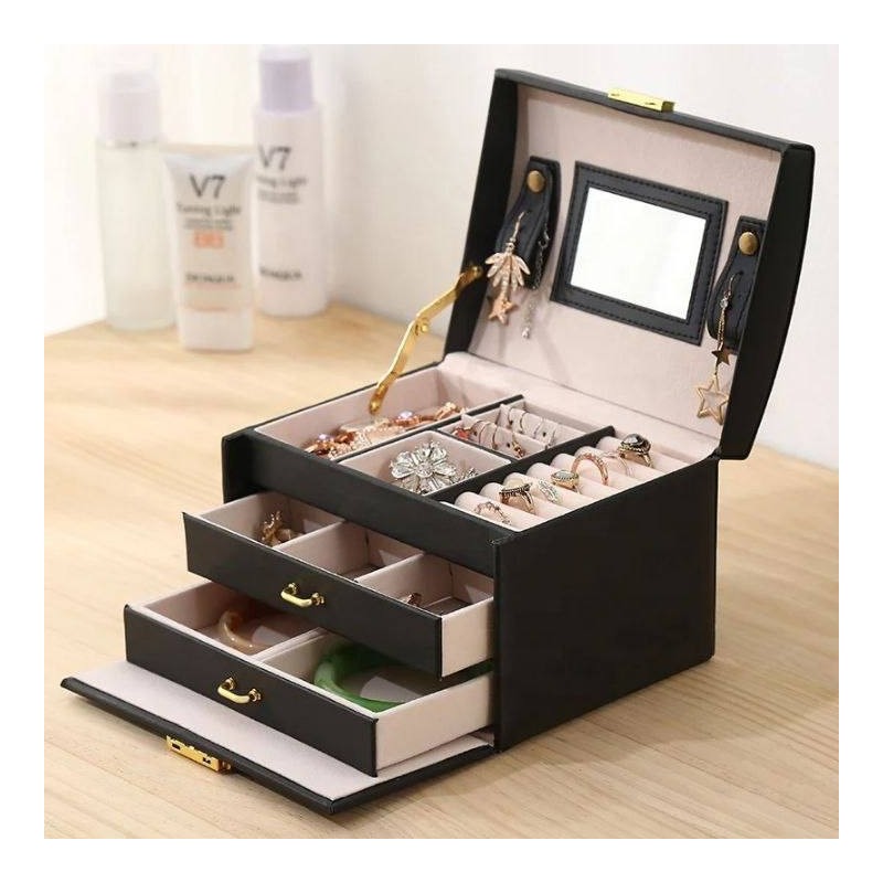 Joyero cuadrado con 2 cajones y espejo 17120-504