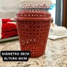Cesta de Plástico con Tapa Diámetro 38cm y Altura 45cm