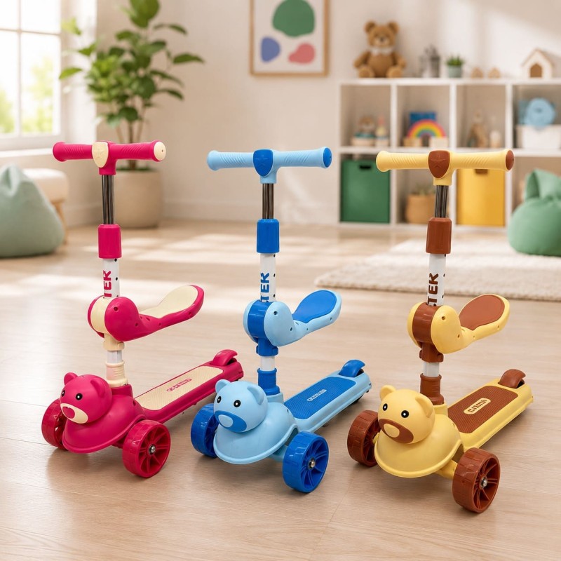 Scooter Monopatin Osito con Asiento Música y Luces 3274