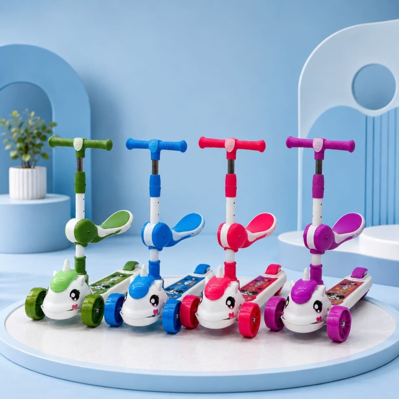 Scooter Monopatin Unicornio con Asiento Música y Luces 3269