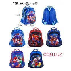 Mochila Individual 3d con Luces para niños 1605 (Mickey)