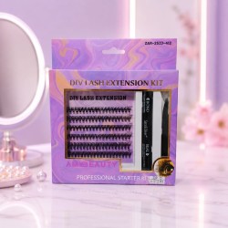 Kit de Pestañas Postizas Amy Beauty con Brocha y Pega SO-2