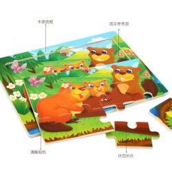 Rompecabezas de madera pequeño de 12pcs