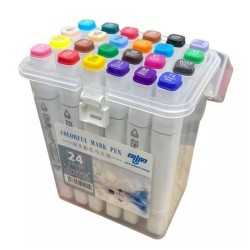 Marcadores Doble Punta 24pcs Caja Transparente 4158