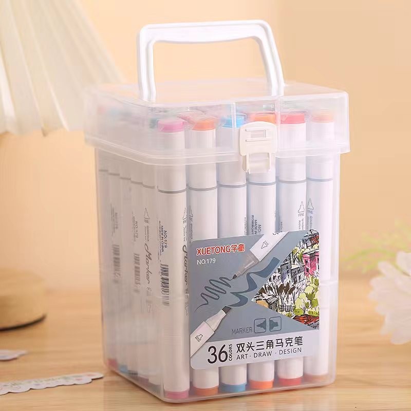 Caja de Marcadores Doble Punta 36pcs Caja Transparente 4159