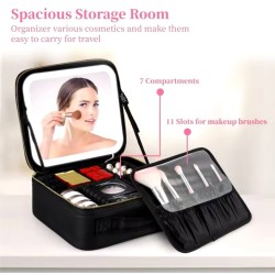 Cosmetiquera Grande 25.5x22x11cm  con Espejo y  Luces Led CC2411