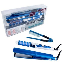Kit 3 en 1 Onduladora Plancha y Peine