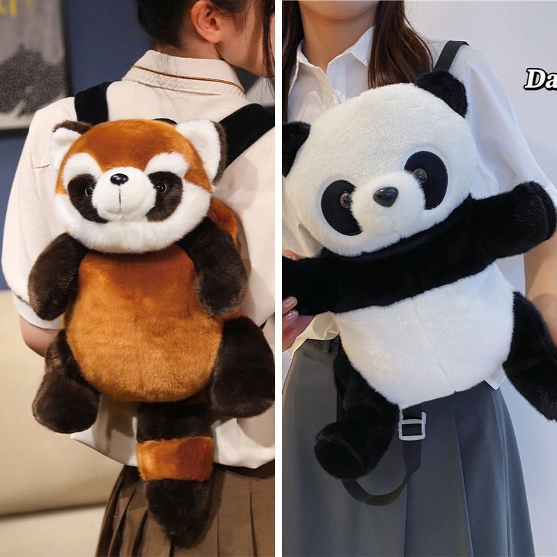 Mochila Peluche CH1601 (Oso Blanco y Mapache)