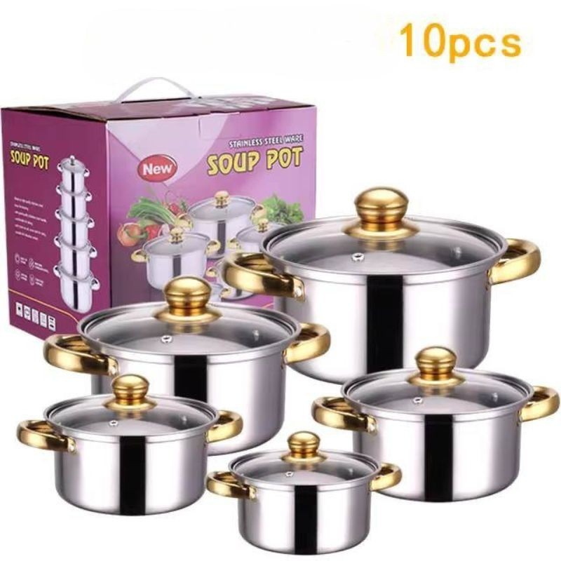 Set de ollas 10pcs de Acero 1813