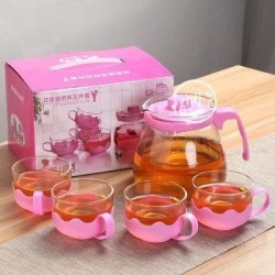 Set de Tetera con 4 Tazas de Vidrio 5205