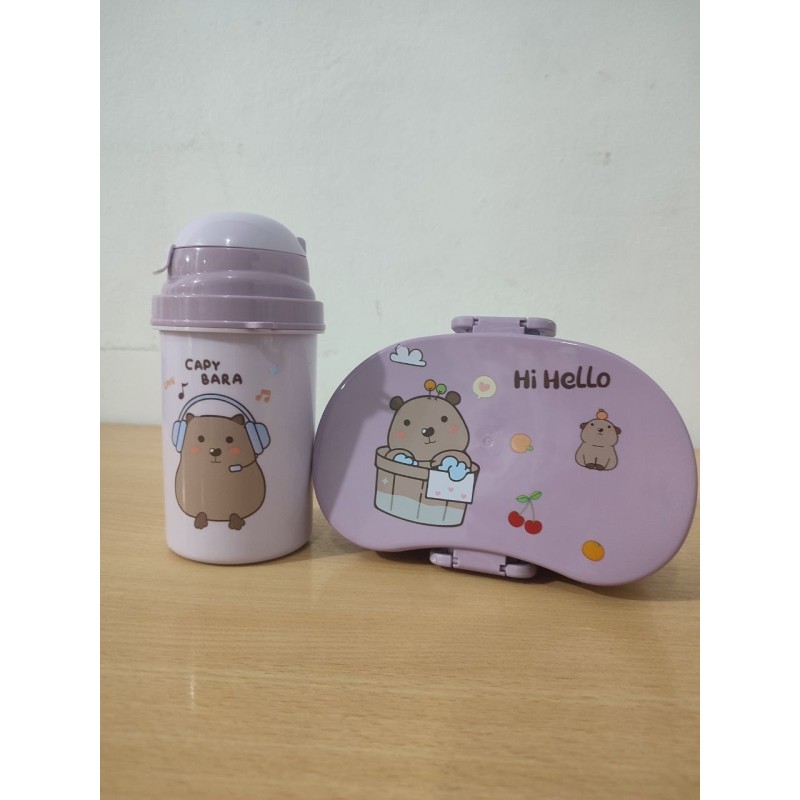 Lonchera con Tomatodo Capibara 1294 (Verde y Lila)