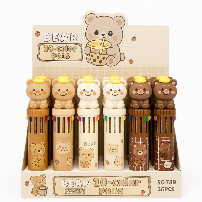 Esferos Osito 10 Colores 1504