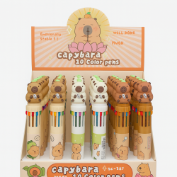 Esferos Capibara 10 Colores 1500