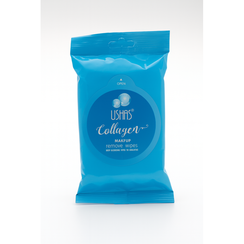 TOALLAS DESMAQUILLANTE 10PCS COLAGENO USHAS WP014