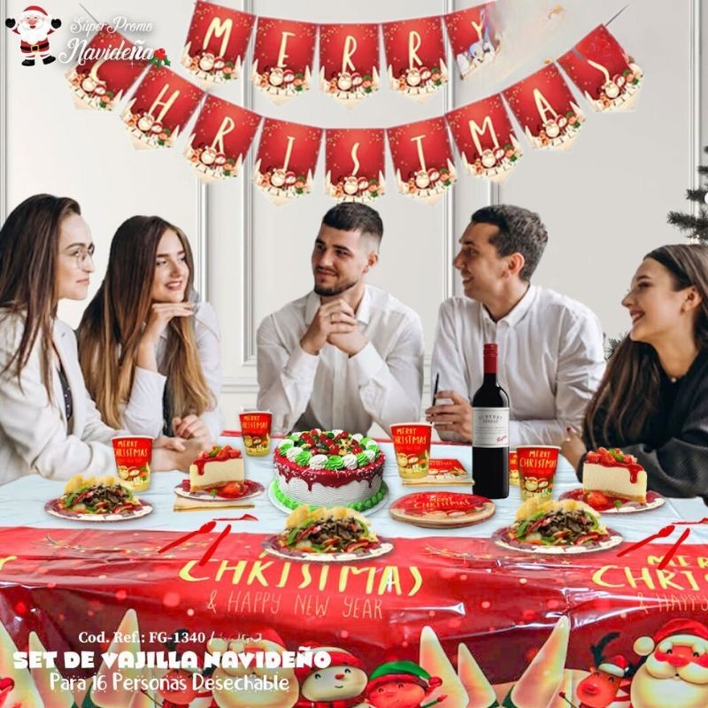 Set de Cubiertos Navideños para 16 Personas FG-1340