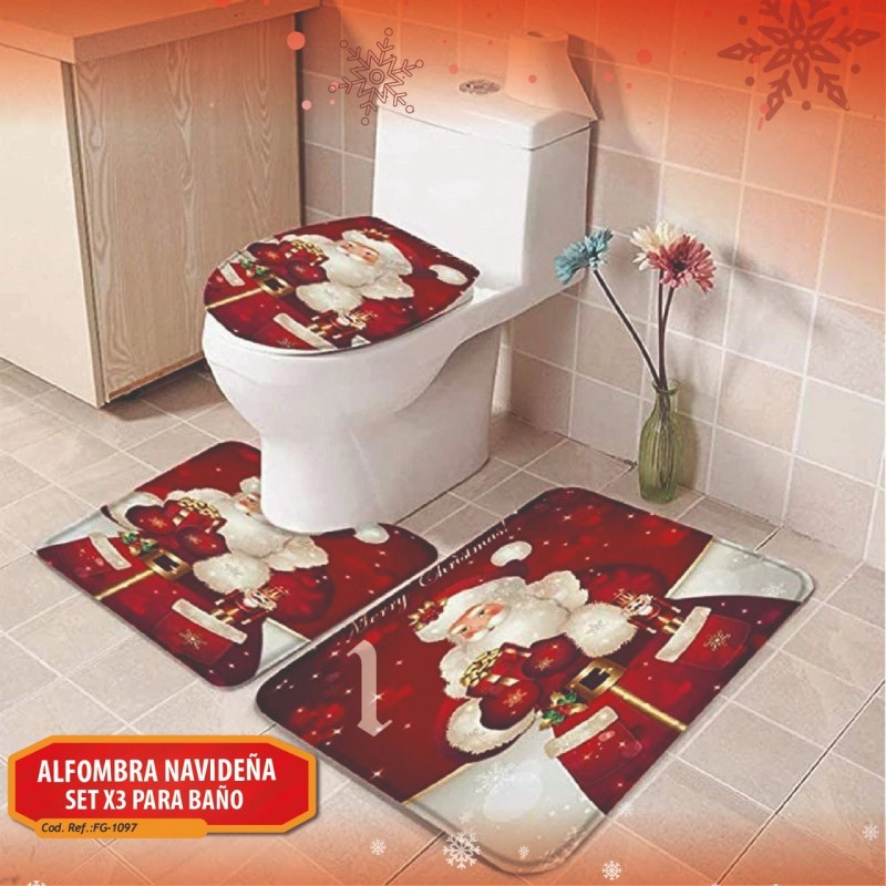 Alfombra Navideña Set x3 para Baño FG-1097