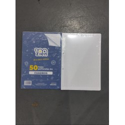 Paquete de Hojas a Cuadros Perforadas A4
