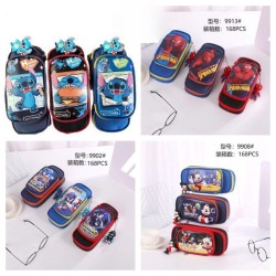 Cartuchera Infantil Stitch Superman Sonic y Mickey 9913