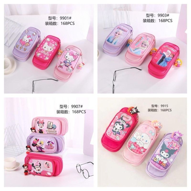 Cartuchera Infantil Niñas Hello Kitty Frozen Minnie Kuromi 9901