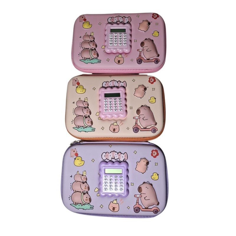 CARTUCHERA GRANDE CAPIBARA CON CALCULADORA (12.5 x 20 x 4)  6114