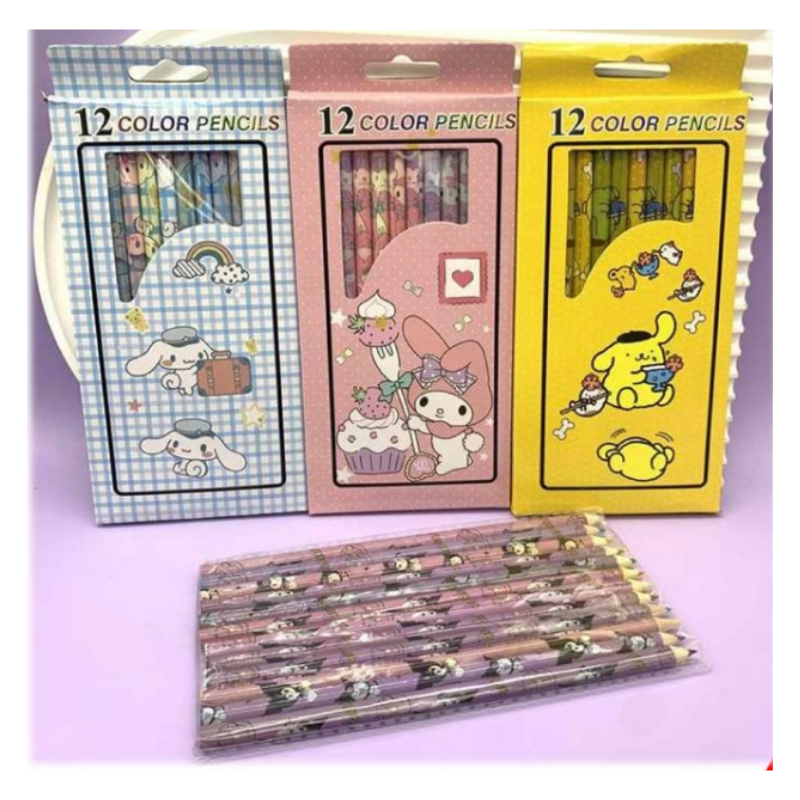 CAJA DE 12 LAPICES DE COLORES SAN RIO JD3355