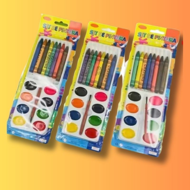 Set Escolar Acuarelas y Crayones JD3377