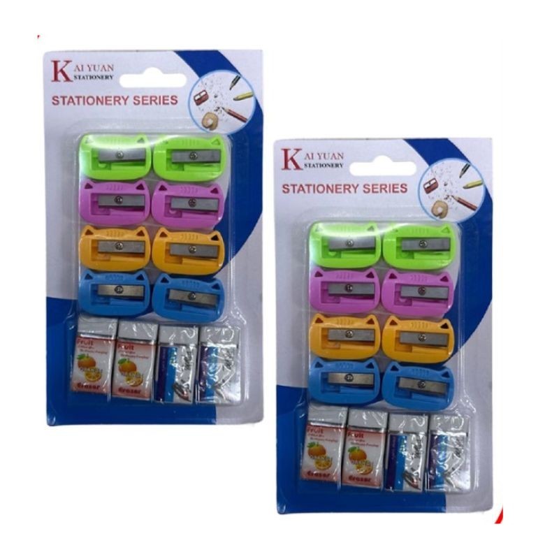 Set de 6 Sacapuntas y 4 Borradores JD3343