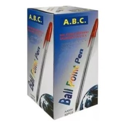 JUEGO DE PLUMAS DE 50PCS,VIENE UN SOLO COLOR POR CAJA  (ROJO Y NEGRO)