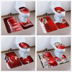 Set de alfombras navideñas para baño 3pcs