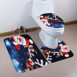 Set de alfombras navideñas para baño 3pcs