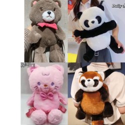 Mochila Peluche CH1601 (Oso Blanco y Mapache)