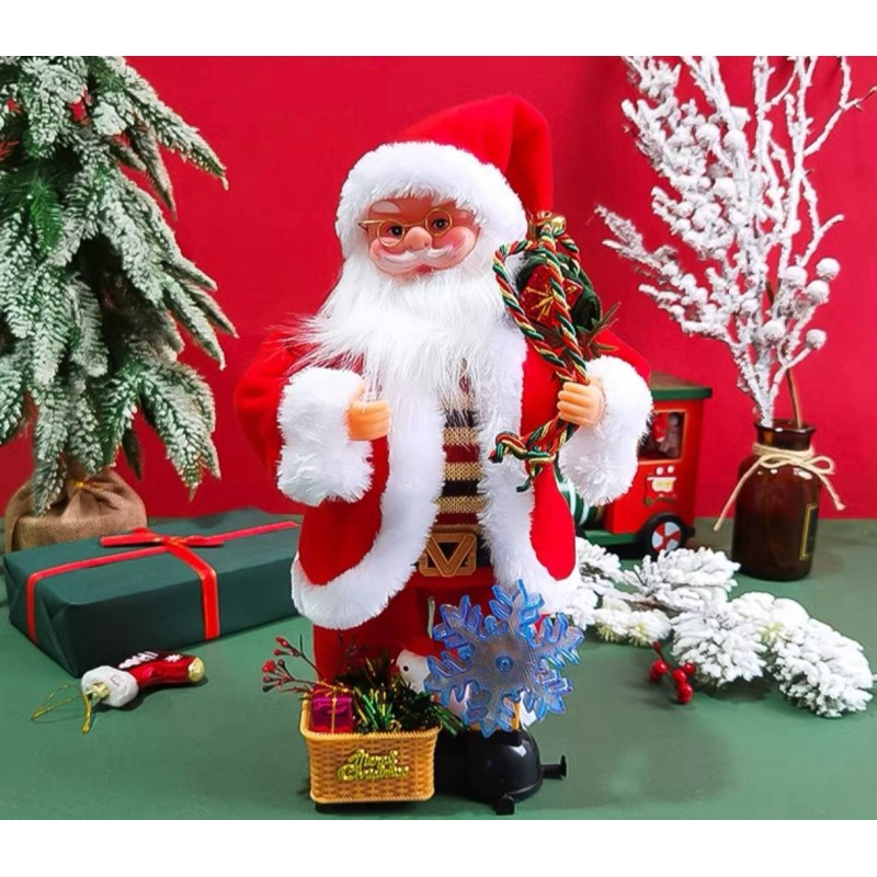 MUÑECO PAPÁ NOEL BAILARIN CON LAMPARA Y CAMPANAS 9205-9
