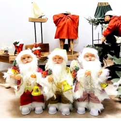 MUÑECO PAPÁ NOEL BAILARIN CON COSTAL FLORES Y CAMPANA 9205-21