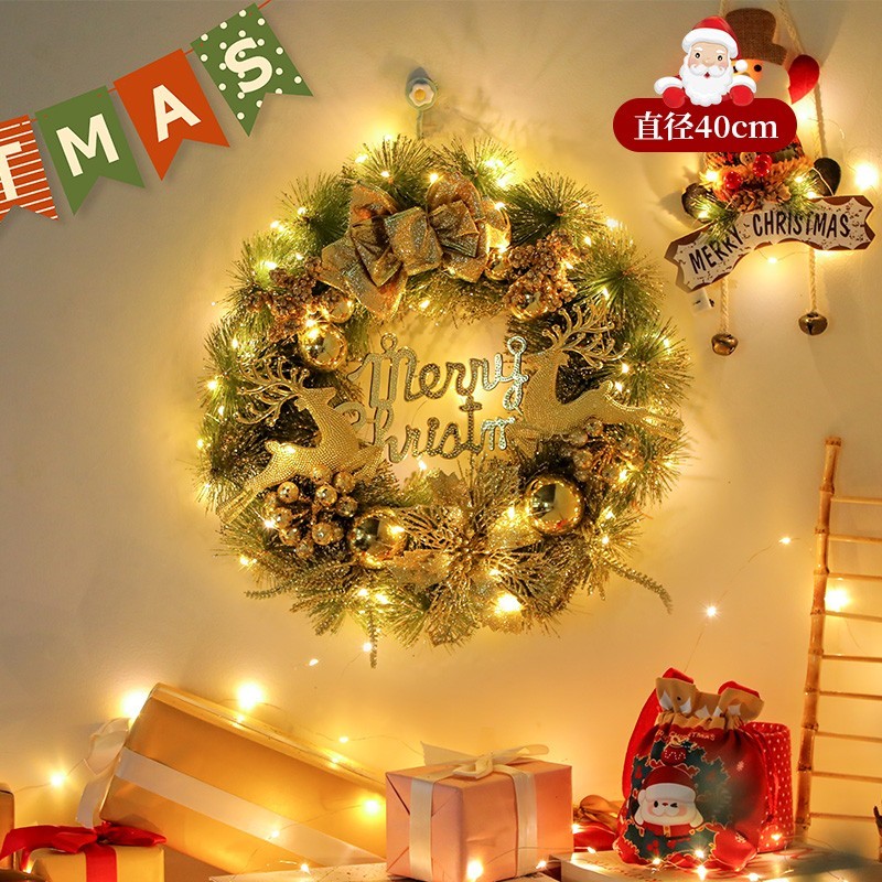 CORONA NAVIDEÑA CON LUCES 0648-6