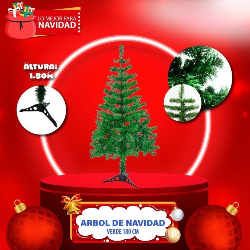 Arbol Navideño Económico Verde 1.8m BS-2