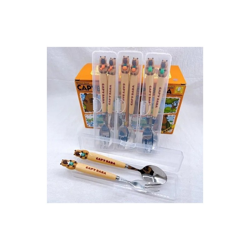 Set de cubiertos capibara cuchara y tenedor YGY1450